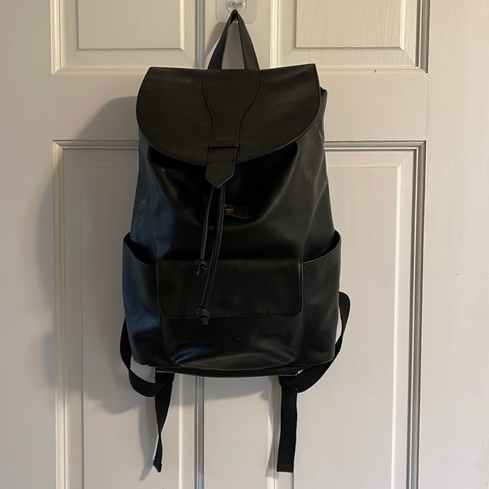 Universal Thread Black Leather Backpack - image 1